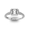 1 1/3 Carat Halo Diamond Engagement Ring in 14 Karat White Gold Image-1