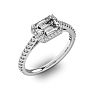 1 1/3 Carat Halo Diamond Engagement Ring in 14 Karat White Gold Image-2
