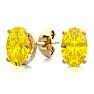 1 Carat Oval Shape Citrine Stud Earrings In 14K Yellow Gold Over Sterling Silver Image-1