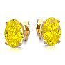 1 Carat Oval Shape Citrine Stud Earrings In 14K Yellow Gold Over Sterling Silver Image-2