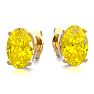 1 Carat Oval Shape Citrine Stud Earrings In 14K Yellow Gold Over Sterling Silver Image-2