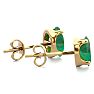 1 Carat Oval Shape Emerald Stud Earrings In 14K Yellow Gold Over Sterling Silver Image-3