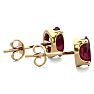Garnet Earrings: Garnet Jewelry: 1 Carat Oval Shape Garnet Stud Earrings In 14K Yellow Gold Over Sterling Silver Image-3
