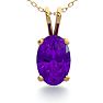 1/2 Carat Oval Shape Amethyst Necklace In 14K Yellow Gold Over Sterling Silver, 18 Inches Image-1