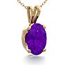 1/2 Carat Oval Shape Amethyst Necklace In 14K Yellow Gold Over Sterling Silver, 18 Inches Image-2