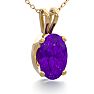 1/2 Carat Oval Shape Amethyst Necklace In 14K Yellow Gold Over Sterling Silver, 18 Inches Image-2