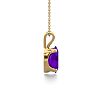 1/2 Carat Oval Shape Amethyst Necklace In 14K Yellow Gold Over Sterling Silver, 18 Inches Image-3