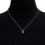 1/2 Carat Oval Shape Blue Topaz Necklace In 14K Yellow Gold Over Sterling Silver, 18 Inches Image-5