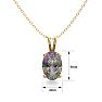 1/2 Carat Oval Shape Mystic Topaz Necklace In 14 Karat Yellow Gold Over Sterling Silver, 18 Inches Image-4