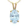 Aquamarine Necklace: Aquamarine Jewelry: 1/2 Carat Oval Shape Aquamarine Necklace In 14K Yellow Gold Over Sterling Silver, 18 Inches Image-1