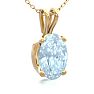 Aquamarine Necklace: Aquamarine Jewelry: 1/2 Carat Oval Shape Aquamarine Necklace In 14K Yellow Gold Over Sterling Silver, 18 Inches Image-2