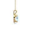 Aquamarine Necklace: Aquamarine Jewelry: 1/2 Carat Oval Shape Aquamarine Necklace In 14K Yellow Gold Over Sterling Silver, 18 Inches Image-3