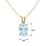 Aquamarine Necklace: Aquamarine Jewelry: 1/2 Carat Oval Shape Aquamarine Necklace In 14K Yellow Gold Over Sterling Silver, 18 Inches Image-4