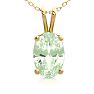 1/2 Carat Oval Shape Green Amethyst Necklace In 14K Yellow Gold Over Sterling Silver, 18 Inches Image-1