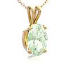 1/2 Carat Oval Shape Green Amethyst Necklace In 14K Yellow Gold Over Sterling Silver, 18 Inches Image-2