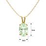 1/2 Carat Oval Shape Green Amethyst Necklace In 14K Yellow Gold Over Sterling Silver, 18 Inches Image-4