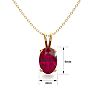 1/2 Carat Oval Shape Ruby Necklace In 14K Yellow Gold Over Sterling Silver, 18 Inches Image-4