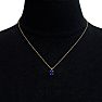 1/2 Carat Oval Shape Sapphire Necklace In 14K Yellow Gold Over Sterling Silver, 18 Inches Image-5