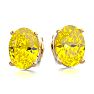 1 1/2 Carat Oval Shape Citrine Stud Earrings In 14K Yellow Gold Over Sterling Silver Image-2