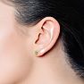 1 3/4 Carat Oval Shape Peridot Stud Earrings In 14K Yellow Gold Over Sterling Silver Image-5