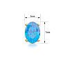 2 Carat Oval Shape Blue Topaz Stud Earrings In 14K Yellow Gold Over Sterling Silver Image-4