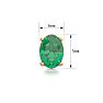 1 1/2 Carat Oval Shape Emerald Stud Earrings In 14K Yellow Gold Over Sterling Silver Image-4