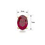 2 Carat Oval Shape Ruby Stud Earrings In 14K Yellow Gold Over Sterling Silver Image-4