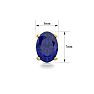 2 Carat Oval Shape Sapphire Stud Earrings In Yellow Gold OverSterling Silver. Beautiful Blue Sapphires! Image-4