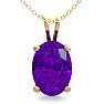 3/4 Carat Oval Shape Amethyst Necklace In 14K Yellow Gold Over Sterling Silver, 18 Inches Image-1