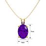 3/4 Carat Oval Shape Amethyst Necklace In 14K Yellow Gold Over Sterling Silver, 18 Inches Image-4