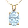 Aquamarine Necklace: Aquamarine Jewelry: 3/4 Carat Oval Shape Aquamarine Necklace In 14K Yellow Gold Over Sterling Silver, 18 Inches Image-1