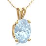 Aquamarine Necklace: Aquamarine Jewelry: 3/4 Carat Oval Shape Aquamarine Necklace In 14K Yellow Gold Over Sterling Silver, 18 Inches Image-2