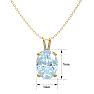 Aquamarine Necklace: Aquamarine Jewelry: 3/4 Carat Oval Shape Aquamarine Necklace In 14K Yellow Gold Over Sterling Silver, 18 Inches Image-4
