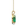 3/4 Carat Oval Shape Emerald Necklaces In 14 Karat Yellow Gold Over Sterling Silver, 18 Inch Chain Image-3
