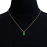 3/4 Carat Oval Shape Emerald Necklaces In 14 Karat Yellow Gold Over Sterling Silver, 18 Inch Chain Image-5