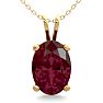 Garnet Necklace: Garnet Jewelry: 1 Carat Oval Shape Garnet Necklace In 14K Yellow Gold Over Sterling Silver, 18 Inches Image-1