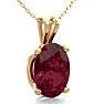 Garnet Necklace: Garnet Jewelry: 1 Carat Oval Shape Garnet Necklace In 14K Yellow Gold Over Sterling Silver, 18 Inches Image-2