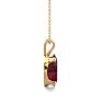 Garnet Necklace: Garnet Jewelry: 1 Carat Oval Shape Garnet Necklace In 14K Yellow Gold Over Sterling Silver, 18 Inches Image-3