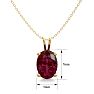 Garnet Necklace: Garnet Jewelry: 1 Carat Oval Shape Garnet Necklace In 14K Yellow Gold Over Sterling Silver, 18 Inches Image-4