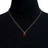 Garnet Necklace: Garnet Jewelry: 1 Carat Oval Shape Garnet Necklace In 14K Yellow Gold Over Sterling Silver, 18 Inches Image-5