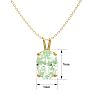 3/4 Carat Oval Shape Green Amethyst Necklace In 14K Yellow Gold Over Sterling Silver, 18 Inches Image-4