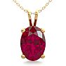 1 Carat Oval Shape Ruby Necklace In 14K Yellow Gold Over Sterling Silver, 18 Inches Image-1