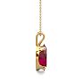 1 Carat Oval Shape Ruby Necklace In 14K Yellow Gold Over Sterling Silver, 18 Inches Image-3
