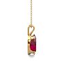1 Carat Oval Shape Ruby Necklace In 14K Yellow Gold Over Sterling Silver, 18 Inches Image-3