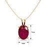 1 Carat Oval Shape Ruby Necklace In 14K Yellow Gold Over Sterling Silver, 18 Inches Image-4