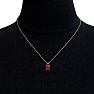 1 Carat Oval Shape Ruby Necklace In 14K Yellow Gold Over Sterling Silver, 18 Inches Image-5