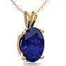 1 Carat Oval Shape Sapphire Necklace In 14K Yellow Gold Over Sterling Silver, 18 Inches Image-2