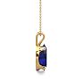 1 Carat Oval Shape Sapphire Necklace In 14K Yellow Gold Over Sterling Silver, 18 Inches Image-3