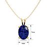 1 Carat Oval Shape Sapphire Necklace In 14K Yellow Gold Over Sterling Silver, 18 Inches Image-4