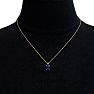 1 Carat Oval Shape Sapphire Necklace In 14K Yellow Gold Over Sterling Silver, 18 Inches Image-5